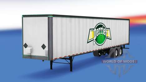 Skin Perrier on the all-metal trailer for American Truck Simulator