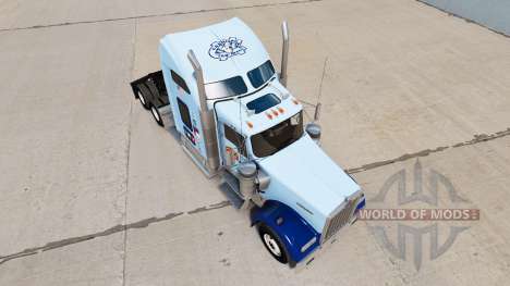 Skin UNC Tarheel on the truck Kenworth W900 for American Truck Simulator