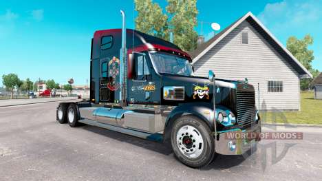 Skin Guns N Roses on the truck Freightliner Coro for American Truck Simulator
