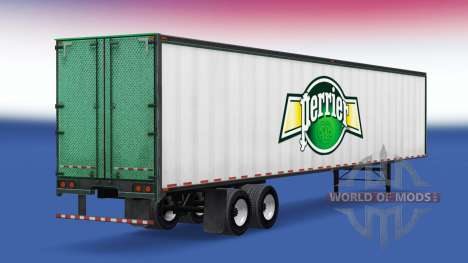 Skin Perrier on the all-metal trailer for American Truck Simulator