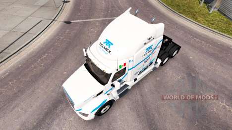 Telmex skin for the truck Peterbilt for American Truck Simulator