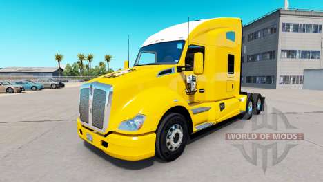 Skin Port Vale on yellow tractor Kenworth for American Truck Simulator
