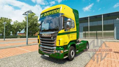The Ouro Verde Transportes skin for Scania truck for Euro Truck Simulator 2