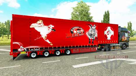 Krone curtain semi-trailer 1. FC Koln for Euro Truck Simulator 2