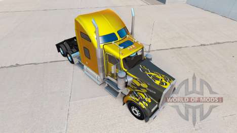 Skin Carbon Custom on the truck Kenworth W900 for American Truck Simulator