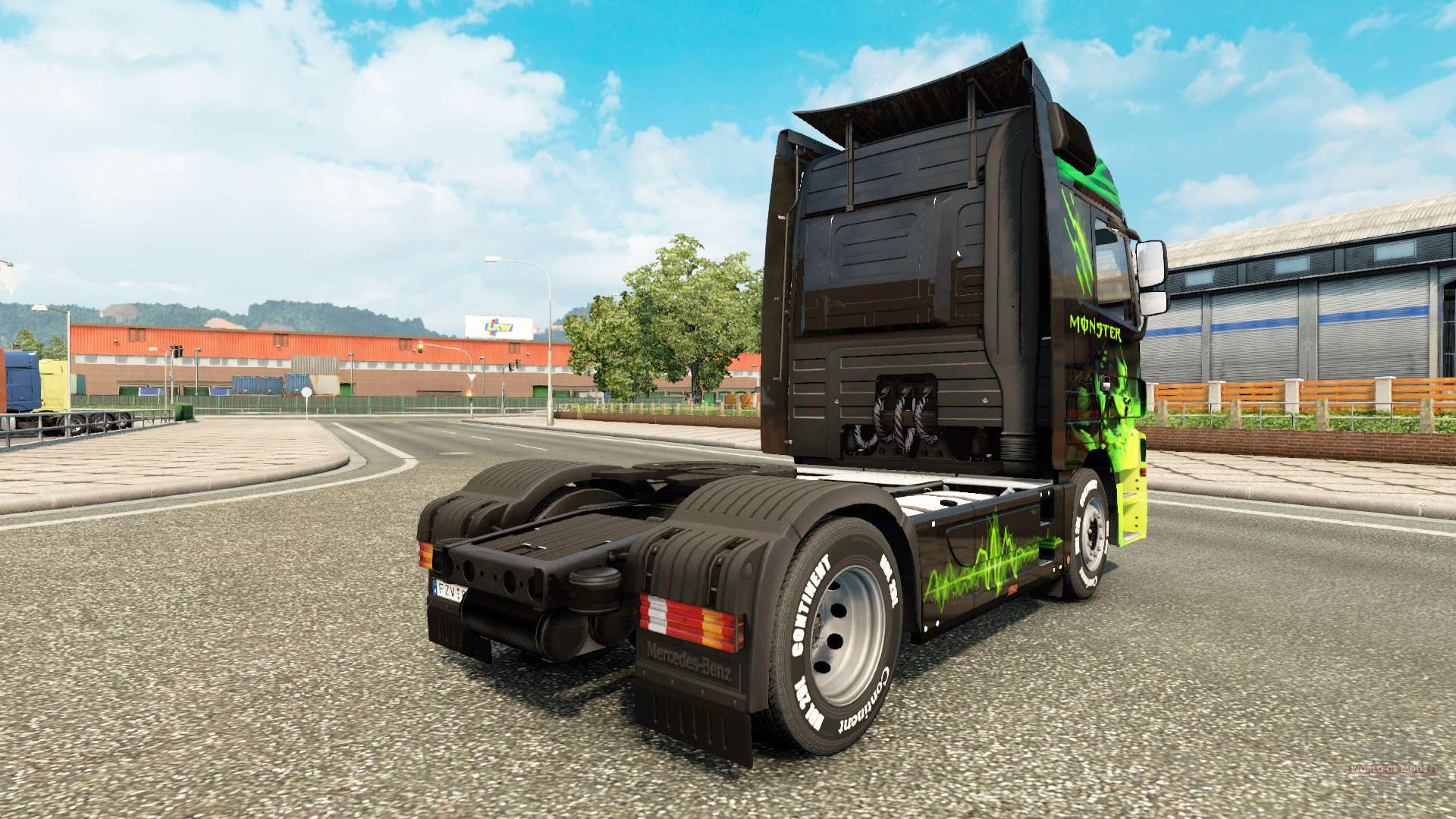 Skin Trans Europe on truck Mercedes-Benz for Euro Truck Simulator 2