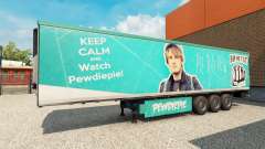 Skin PewDiePie on the trailer for Euro Truck Simulator 2