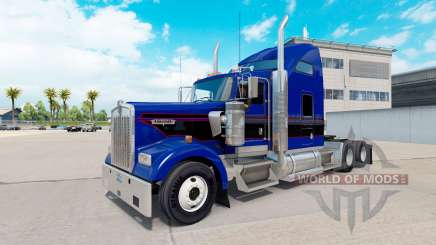 Skin Black & Blue Vintage tractor on Kenworth W900 for American Truck Simulator