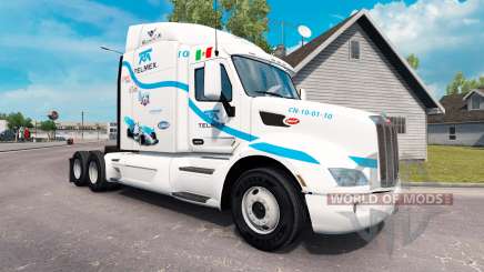 Telmex skin for the truck Peterbilt for American Truck Simulator