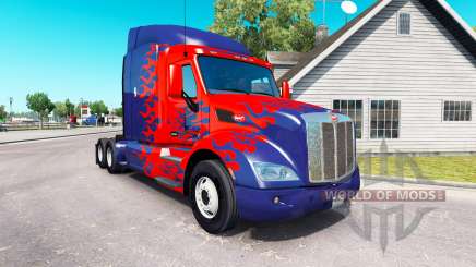 Optimus Prime skin for the truck Peterbilt for American Truck Simulator