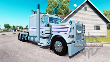 Skin Blue-white stripes for the truck Peterbilt 389 for American Truck Simulator