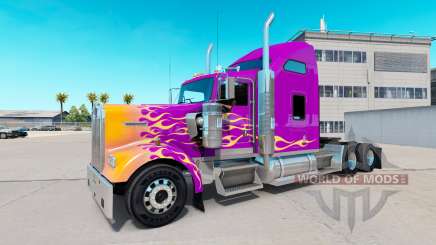 Skin California Flames on the truck Kenworth W900 for American Truck Simulator