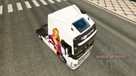 Jennifer Lawrence skin for Volvo truck for Euro Truck Simulator 2