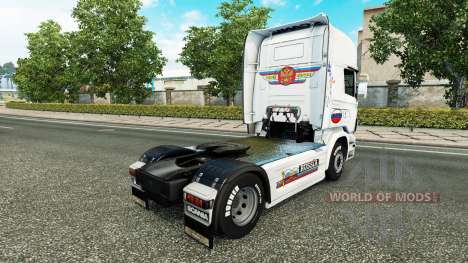 Russia White skin for the truck Scania for Euro Truck Simulator 2