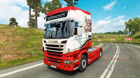 Sarantos transport skin for Scania truck for Euro Truck Simulator 2