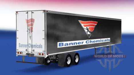 Skin Banner Chemicals v2.0 on the semi-trailer for American Truck Simulator
