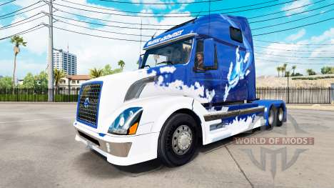 Blue Shark skin for Volvo truck VNL 670 for American Truck Simulator