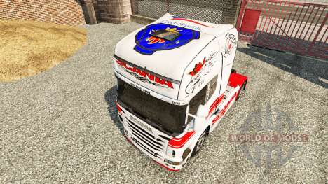 Skin White-red on a tractor Scania for Euro Truck Simulator 2
