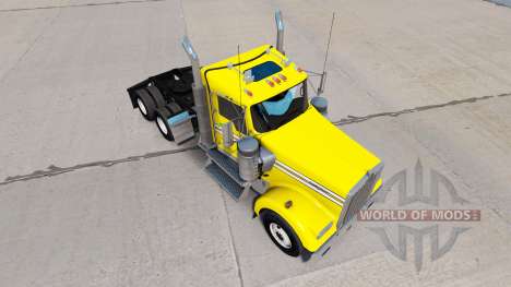 Skin Smooth, Yellow on the truck Kenworth W900 for American Truck Simulator