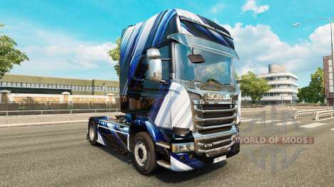 Blue Stripes skin for Scania truck for Euro Truck Simulator 2