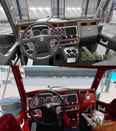 The interior of v1.1 for Kenworth W900 for American Truck Simulator