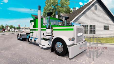 Skin White-metallic green for the truck Peterbil for American Truck Simulator
