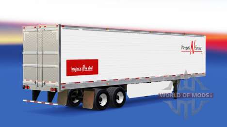 Skin Transport N Service v2.0 on the semi-traile for American Truck Simulator