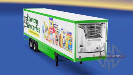 Skin Country Grocery on the trailer for American Truck Simulator
