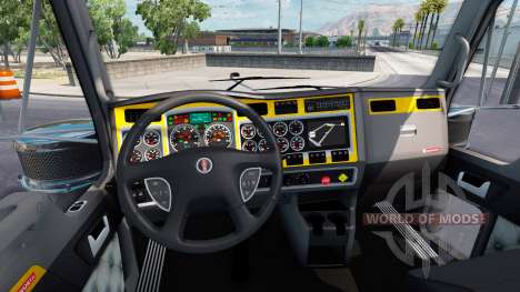 The interior is Yellow-gray to Kenworth W900 for American Truck Simulator