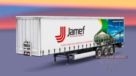 Skin Jamef Logistic trailer on a curtain for Euro Truck Simulator 2