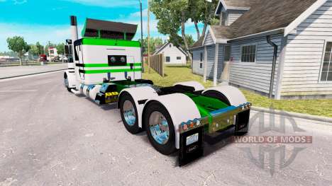 Skin White-metallic green for the truck Peterbil for American Truck Simulator