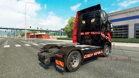 Skin Black Cat Trans for Volvo truck for Euro Truck Simulator 2