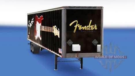 Skin Fender Guitars on the trailer for American Truck Simulator