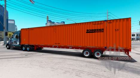 Semitrailer container Schneider for American Truck Simulator