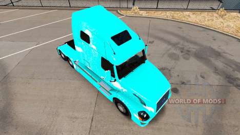 Blue fire skin for Volvo VNL 670 truck for American Truck Simulator