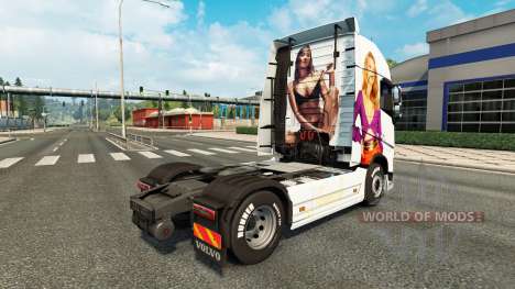 Jennifer Lawrence skin for Volvo truck for Euro Truck Simulator 2