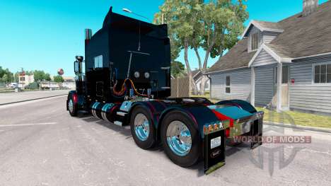 Скин Black Metallic Stripes на Peterbilt 389 for American Truck Simulator