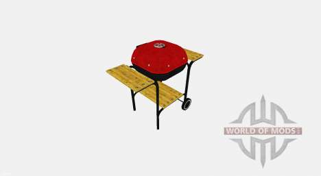 BBQ facilities with wood shelves for Farming Simulator 2017