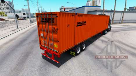 Semitrailer container Schneider for American Truck Simulator