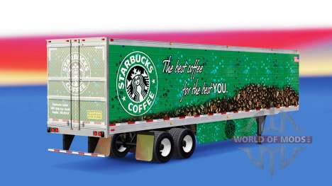 Skin Starbucks Coffee on the trailer for American Truck Simulator