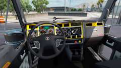 The interior is Yellow-gray to Kenworth W900 for American Truck Simulator