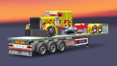 The semitrailer-platform cargo truck Peterbilt for Euro Truck Simulator 2