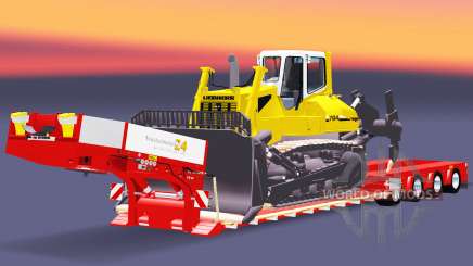 Low bed trawl Doll with a load of bulldozer v2.0 for Euro Truck Simulator 2