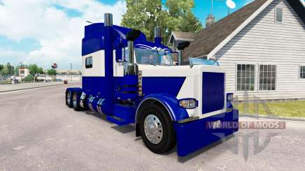 The Blue skin and White for the truck Peterbilt 389 for American Truck Simulator