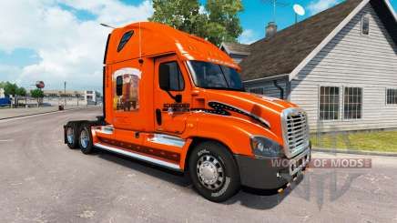 Skin on SCHNEIDER truck Freightliner Cascadia for American Truck Simulator