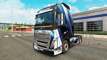 Blue Stripes skin for Volvo truck for Euro Truck Simulator 2