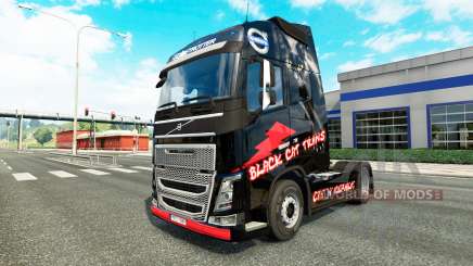 Skin Black Cat Trans for Volvo truck for Euro Truck Simulator 2