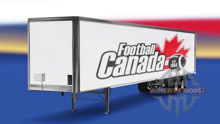 Skin Football Canada v2.0 on the semi-trailer for American Truck Simulator