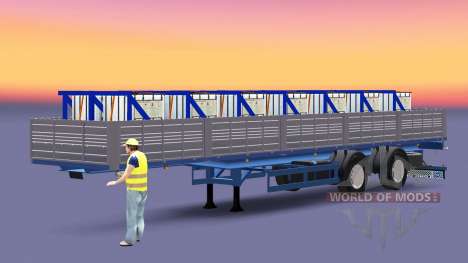 Flatbed semi trailer with a load of copper sulph for Euro Truck Simulator 2