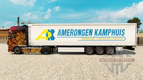Skin Amerongen Kamphuis on a curtain semi-traile for Euro Truck Simulator 2